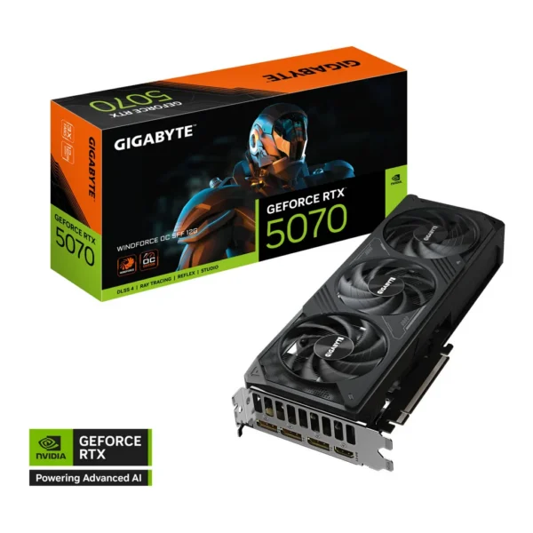 GIGABYTE GeForce RTX 5070 WINDFORCE OC SFF Graphics Card, 12GB GDDR7 192-Bit Memory, 2542 MHz Core Clock, 6144 CUDA Cores, PCI Express 5.0 – Main image GIGABYTE GeForce RTX 5070 WINDFORCE OC SFF Graphics Card, 12GB GDDR7 192-Bit Memory, 2542 MHz Core Clock, 6144 CUDA Cores, PCI Express 5.0 – Main image