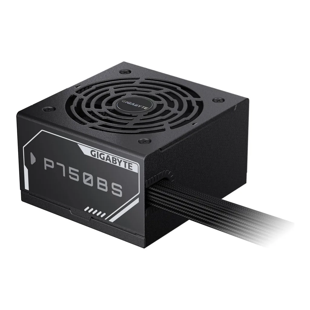GIGABYTE GP-P750BS Non-Modular Power Supply, 80 Plus Bronze Efficiency, 120mm Silent Fluid Dynamic Bearing Fan, Active PFC, ATX 12V, Single +12V Rail, Black | GP-P750BS – Gallery image 4 GIGABYTE GP-P750BS Non-Modular Power Supply, 80 Plus Bronze Efficiency, 120mm Silent Fluid Dynamic Bearing Fan, Active PFC, ATX 12V, Single +12V Rail, Black | GP-P750BS – Gallery image 4
