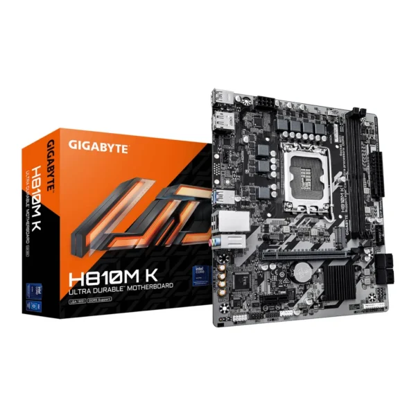 GIGABYTE H810M K LGA 1851 M-ATX Intel Motherboard, Intel H810 Chipset, 2x DDR5 DIMM Slots, Up to 128GB Max Memory, 1x PCIe 4.0 x16 Slot, 1x PCIe 4.0 M.2 Slot | H810M-K – Main image GIGABYTE H810M K LGA 1851 M-ATX Intel Motherboard, Intel H810 Chipset, 2x DDR5 DIMM Slots, Up to 128GB Max Memory, 1x PCIe 4.0 x16 Slot, 1x PCIe 4.0 M.2 Slot | H810M-K – Main image