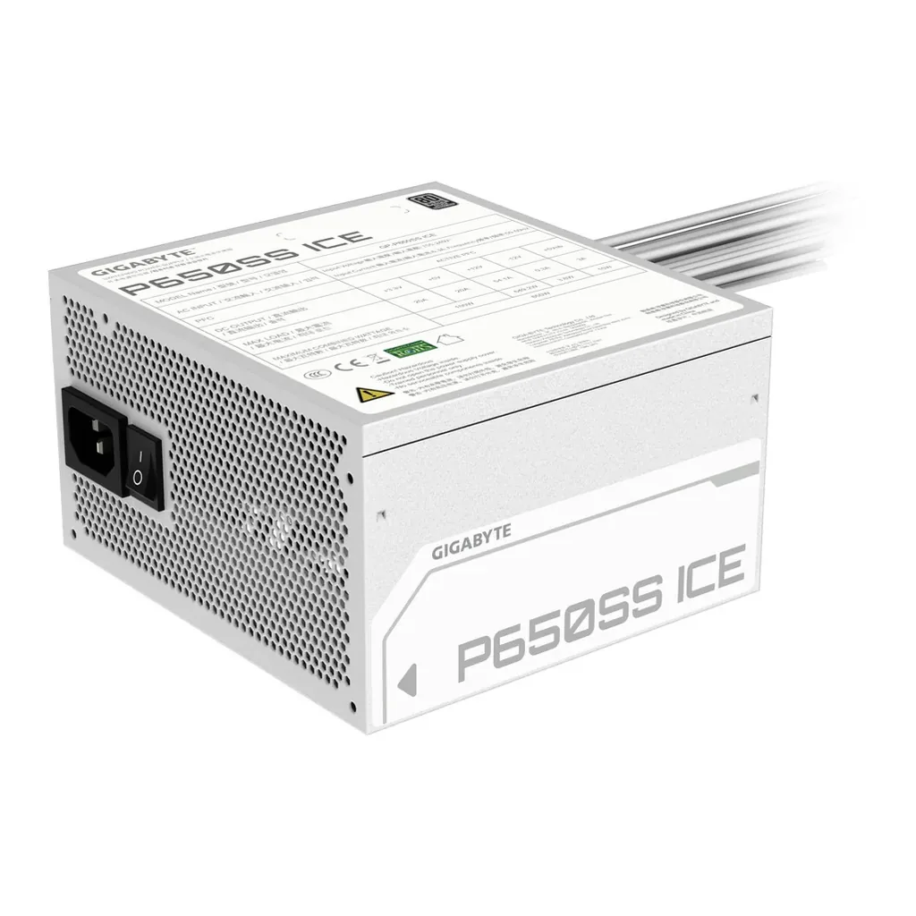 GIGABYTE P650SS Non Modular Power Supply, 650W Power, 80 Plus Silver Efficiency, 120mm Fluid Dynamic Bearing Fan, Intel ATX 3.0 Standard, 0.9 Active PFC, Ice | GP-P650SS-ICE – Gallery image 3 GIGABYTE P650SS Non Modular Power Supply, 650W Power, 80 Plus Silver Efficiency, 120mm Fluid Dynamic Bearing Fan, Intel ATX 3.0 Standard, 0.9 Active PFC, Ice | GP-P650SS-ICE – Gallery image 3