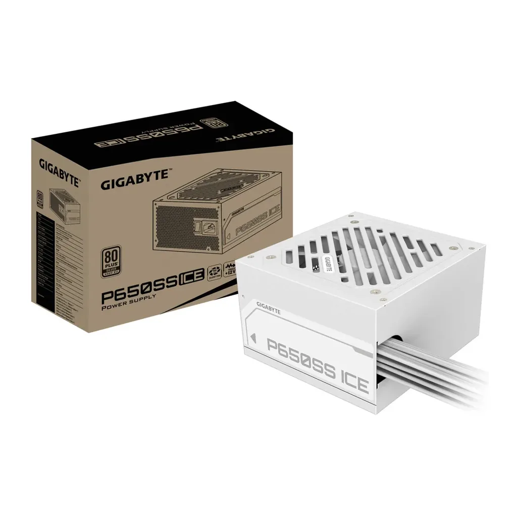 GIGABYTE P650SS Non Modular Power Supply, 650W Power, 80 Plus Silver Efficiency, 120mm Fluid Dynamic Bearing Fan, Intel ATX 3.0 Standard, 0.9 Active PFC, Ice | GP-P650SS-ICE – Gallery image 5 GIGABYTE P650SS Non Modular Power Supply, 650W Power, 80 Plus Silver Efficiency, 120mm Fluid Dynamic Bearing Fan, Intel ATX 3.0 Standard, 0.9 Active PFC, Ice | GP-P650SS-ICE – Gallery image 5