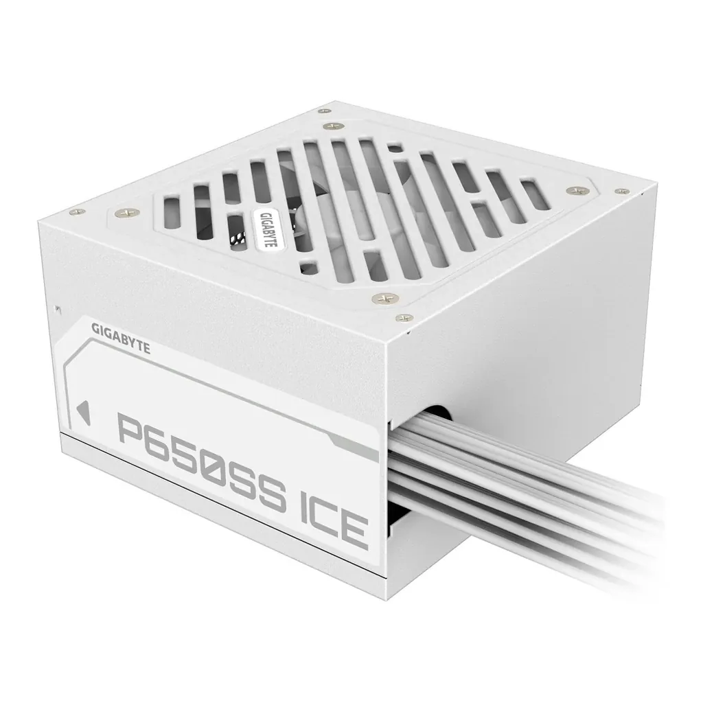 GIGABYTE P650SS Non Modular Power Supply, 650W Power, 80 Plus Silver Efficiency, 120mm Fluid Dynamic Bearing Fan, Intel ATX 3.0 Standard, 0.9 Active PFC, Ice | GP-P650SS-ICE – Main image GIGABYTE P650SS Non Modular Power Supply, 650W Power, 80 Plus Silver Efficiency, 120mm Fluid Dynamic Bearing Fan, Intel ATX 3.0 Standard, 0.9 Active PFC, Ice | GP-P650SS-ICE – Main image