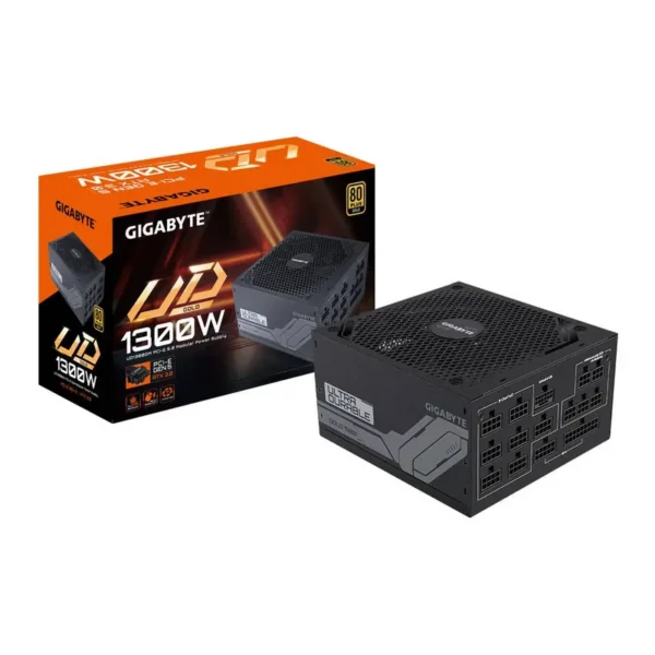 GIGABYTE UD1300GM PG5 1300W Fully Modular PSU, 80 PLUS Gold Certified, 140mm Smart Hydraulic Bearing (Hyb) Fan, Active PFC, Main Japanese Capacitors, Support PCIe Gen 5.0 GPU, Black | UD1300GM-PG5 – Main image GIGABYTE UD1300GM PG5 1300W Fully Modular PSU, 80 PLUS Gold Certified, 140mm Smart Hydraulic Bearing (Hyb) Fan, Active PFC, Main Japanese Capacitors, Support PCIe Gen 5.0 GPU, Black | UD1300GM-PG5 – Main image