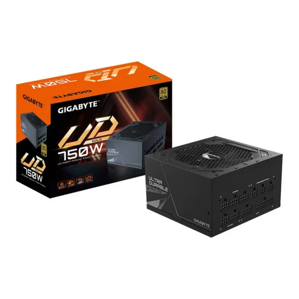 GIGABYTE UD750GM Fully Modular Power Supply, 750W Power, 80 PLUS Gold Efficiency, 120mm Hydraulic Bearing Fan, ATX 12V v2.31, Black | GP-UD750GM – Main image GIGABYTE UD750GM Fully Modular Power Supply, 750W Power, 80 PLUS Gold Efficiency, 120mm Hydraulic Bearing Fan, ATX 12V v2.31, Black | GP-UD750GM – Main image