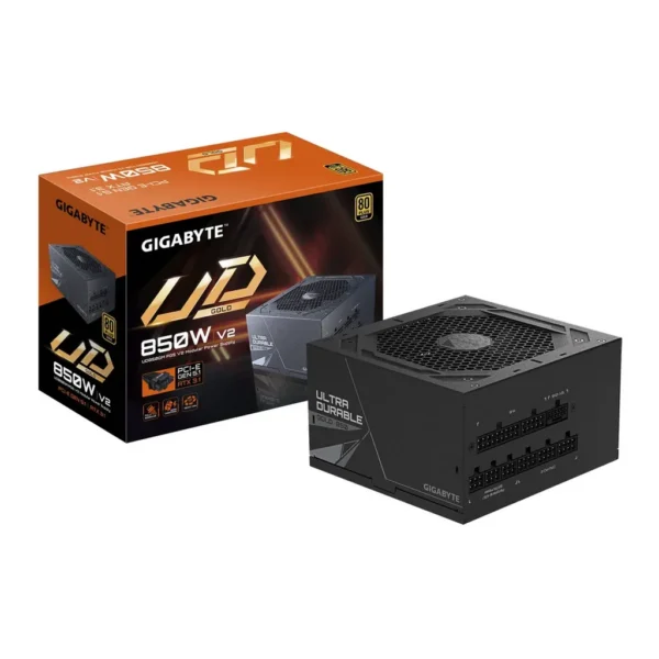 GIGABYTE UD850GM PG5 V2 Fully Modular Power Supply, 850W Power, 80 PLUS Gold Efficiency, 120mm Hydraulic Bearing, ATX 12V v3.1, Active PFC, Japanese Capacitors, Black | GP-UD850GM-PG5-V2 – Main image GIGABYTE UD850GM PG5 V2 Fully Modular Power Supply, 850W Power, 80 PLUS Gold Efficiency, 120mm Hydraulic Bearing, ATX 12V v3.1, Active PFC, Japanese Capacitors, Black | GP-UD850GM-PG5-V2 – Main image