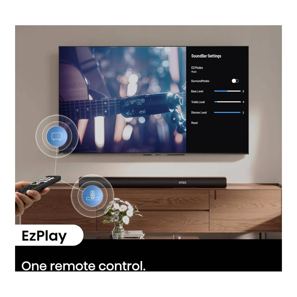 Hisense 3.1CH Soundbar, 500W Output Power, Wireless 6.5 Inch Subwoofer, Dolby Atmos, Bluetooth 5.3, HDMI eARC, Optical, AUX, USB Connectivity, Hi Concerto, EZPlay, Black | AX3100Q – Gallery image 3 Hisense 3.1CH Soundbar, 500W Output Power, Wireless 6.5 Inch Subwoofer, Dolby Atmos, Bluetooth 5.3, HDMI eARC, Optical, AUX, USB Connectivity, Hi Concerto, EZPlay, Black | AX3100Q – Gallery image 3