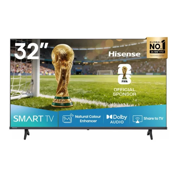 Hisense 32A4Q VIDAA Smart TV, 32" Display, FHD Resolution, DTS Virtual X, Dolby Audio, Anyview Cast, Wi Fi, 2x HDMI, USB Media Player, Hotel Mode, Black – Main image Hisense 32A4Q VIDAA Smart TV, 32" Display, FHD Resolution, DTS Virtual X, Dolby Audio, Anyview Cast, Wi Fi, 2x HDMI, USB Media Player, Hotel Mode, Black – Main image