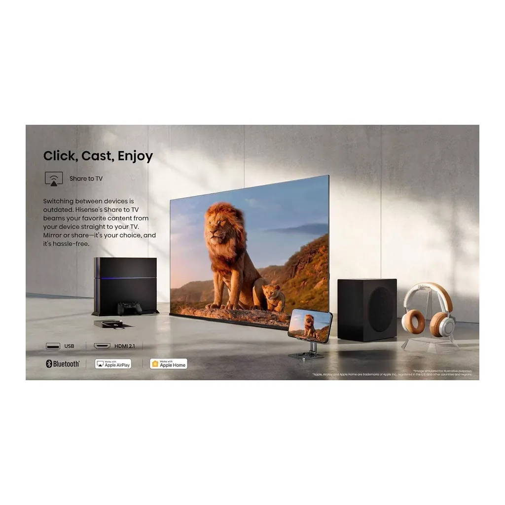 Hisense A61Q VIDAA Smart Television, 58" 4K UHD Display, 60Hz Refresh Rate, AI 4K Upscaler, Dolby Vision Audio, Game Mode PLUS VRR ALLM, Voice Remote, DTS Virtual X, Black – Gallery image 2 Hisense A61Q VIDAA Smart Television, 58" 4K UHD Display, 60Hz Refresh Rate, AI 4K Upscaler, Dolby Vision Audio, Game Mode PLUS VRR ALLM, Voice Remote, DTS Virtual X, Black – Gallery image 2