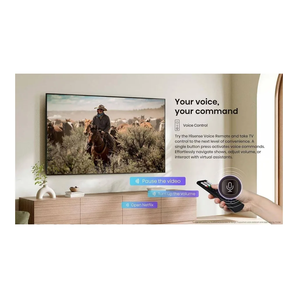 Hisense A61Q VIDAA Smart Television, 58" 4K UHD Display, 60Hz Refresh Rate, AI 4K Upscaler, Dolby Vision Audio, Game Mode PLUS VRR ALLM, Voice Remote, DTS Virtual X, Black – Gallery image 4 Hisense A61Q VIDAA Smart Television, 58" 4K UHD Display, 60Hz Refresh Rate, AI 4K Upscaler, Dolby Vision Audio, Game Mode PLUS VRR ALLM, Voice Remote, DTS Virtual X, Black – Gallery image 4