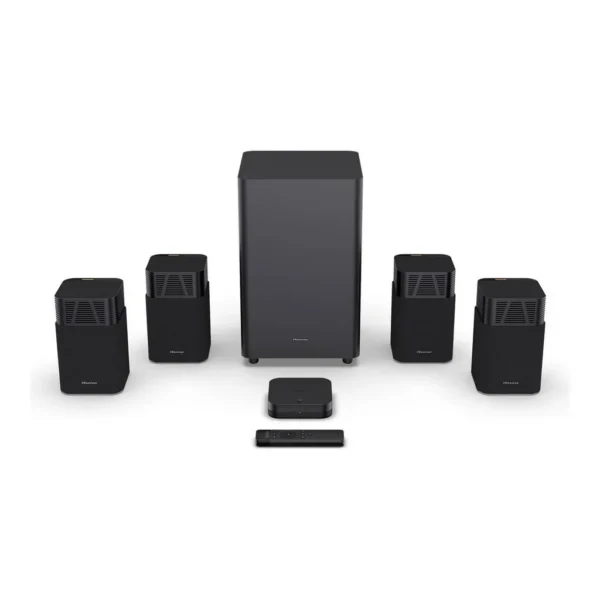 Hisense HT SATURN Soundbar, 4.1.2 Channel Home Theater System, 720W Output Power, Wireless Subwoofer and Quad Satellite Speakers, Dolby Atmos and DTS X Support | HT SATURN – Main image Hisense HT SATURN Soundbar, 4.1.2 Channel Home Theater System, 720W Output Power, Wireless Subwoofer and Quad Satellite Speakers, Dolby Atmos and DTS X Support | HT SATURN – Main image