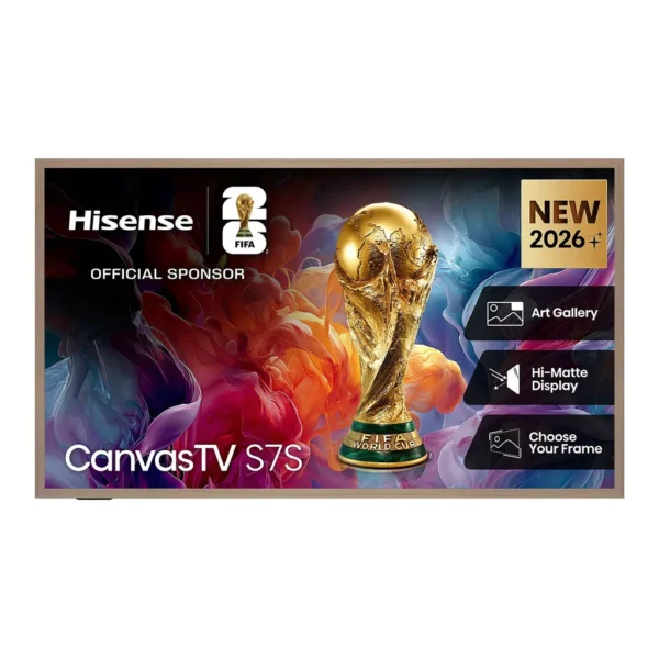 Hisense S7S Hi QLED 4K CanvasTV, 65 Inch, Google Smart TV, 144Hz, Dolby Vision HDR, Art Mode, Hi Matte Display, Anti Glare Panel, UltraSlim Wall Mount, Frame Included – Main image Hisense S7S Hi QLED 4K CanvasTV, 65 Inch, Google Smart TV, 144Hz, Dolby Vision HDR, Art Mode, Hi Matte Display, Anti Glare Panel, UltraSlim Wall Mount, Frame Included – Main image