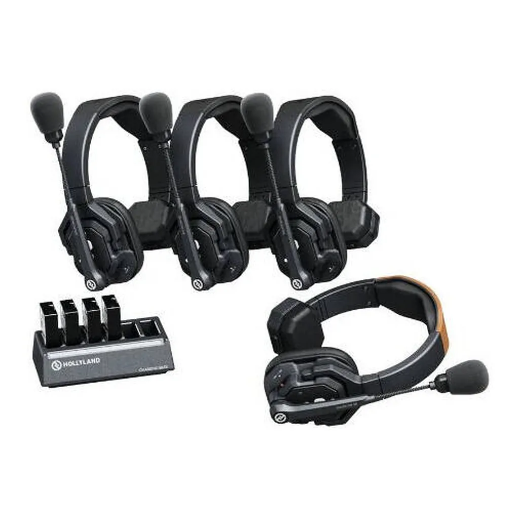 HollyView Hollyland Solidcom SE Wireless Intercom Headset System 4-Set, Full-Duplex ENC Noise Cancellation Team Communication, 1100ft Range, PTT Mute Single-Ear Headsets, Black | Hollyland Solidcom SE – Gallery image 1 HollyView Hollyland Solidcom SE Wireless Intercom Headset System 4-Set, Full-Duplex ENC Noise Cancellation Team Communication, 1100ft Range, PTT Mute Single-Ear Headsets, Black | Hollyland Solidcom SE – Gallery image 1