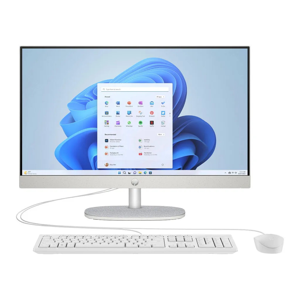 HP All-in-One 24-cr1072nh Desktop Computer, 24" FHD IPS Touch Display, Intel Core Ultra 7 155U, 8GB RAM, 512GB SSD, Intel Graphics, English Keyboard, No OS, Shell White – Main image HP All-in-One 24-cr1072nh Desktop Computer, 24" FHD IPS Touch Display, Intel Core Ultra 7 155U, 8GB RAM, 512GB SSD, Intel Graphics, English Keyboard, No OS, Shell White – Main image