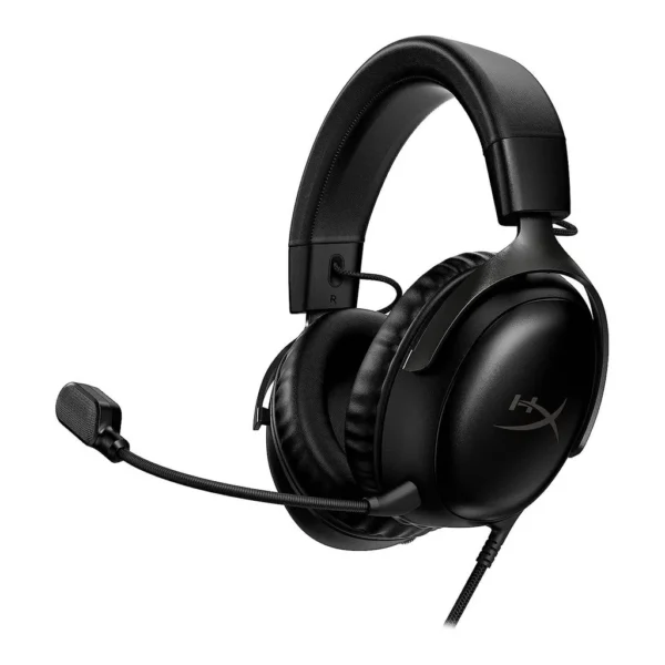 HyperX Cloud III Wired Gaming Headset, For PC / PS5 / Xbox Series, Angled 53mm Drivers, Noise Cancelling, With LED Mic Mute Indicator, 10Hz-21kHz Frequency Response, Black – Main image HyperX Cloud III Wired Gaming Headset, For PC / PS5 / Xbox Series, Angled 53mm Drivers, Noise Cancelling, With LED Mic Mute Indicator, 10Hz-21kHz Frequency Response, Black – Main image