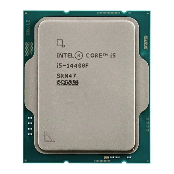 Intel Core i5-14400F 2.5 GHz 10-Core LGA 1700 Processor, 10 Cores & 16 Threads, 20MB Cache, 5 GHz Maximum Turbo Boost, Dual-Channel DDR5-4800 Memory / 192GB Max, Hybrid Core Arc, Tray – Main image Intel Core i5-14400F 2.5 GHz 10-Core LGA 1700 Processor, 10 Cores & 16 Threads, 20MB Cache, 5 GHz Maximum Turbo Boost, Dual-Channel DDR5-4800 Memory / 192GB Max, Hybrid Core Arc, Tray – Main image