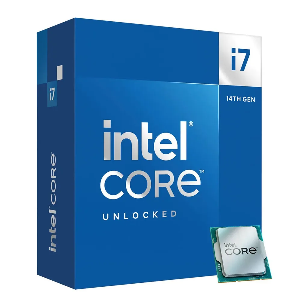 Intel Core i7-14700K 3.4 GHz 20-Core LGA 1700 14th Gen Processor, 20 Cores & 28 Threads, 30MB Cache Memory, 5.6GHz MaxTurbo Boost, Intel UHD Graphics 770, 2CH DDR5 / 192GB Max | BX8071514700KSRN3X – Main image Intel Core i7-14700K 3.4 GHz 20-Core LGA 1700 14th Gen Processor, 20 Cores & 28 Threads, 30MB Cache Memory, 5.6GHz MaxTurbo Boost, Intel UHD Graphics 770, 2CH DDR5 / 192GB Max | BX8071514700KSRN3X – Main image