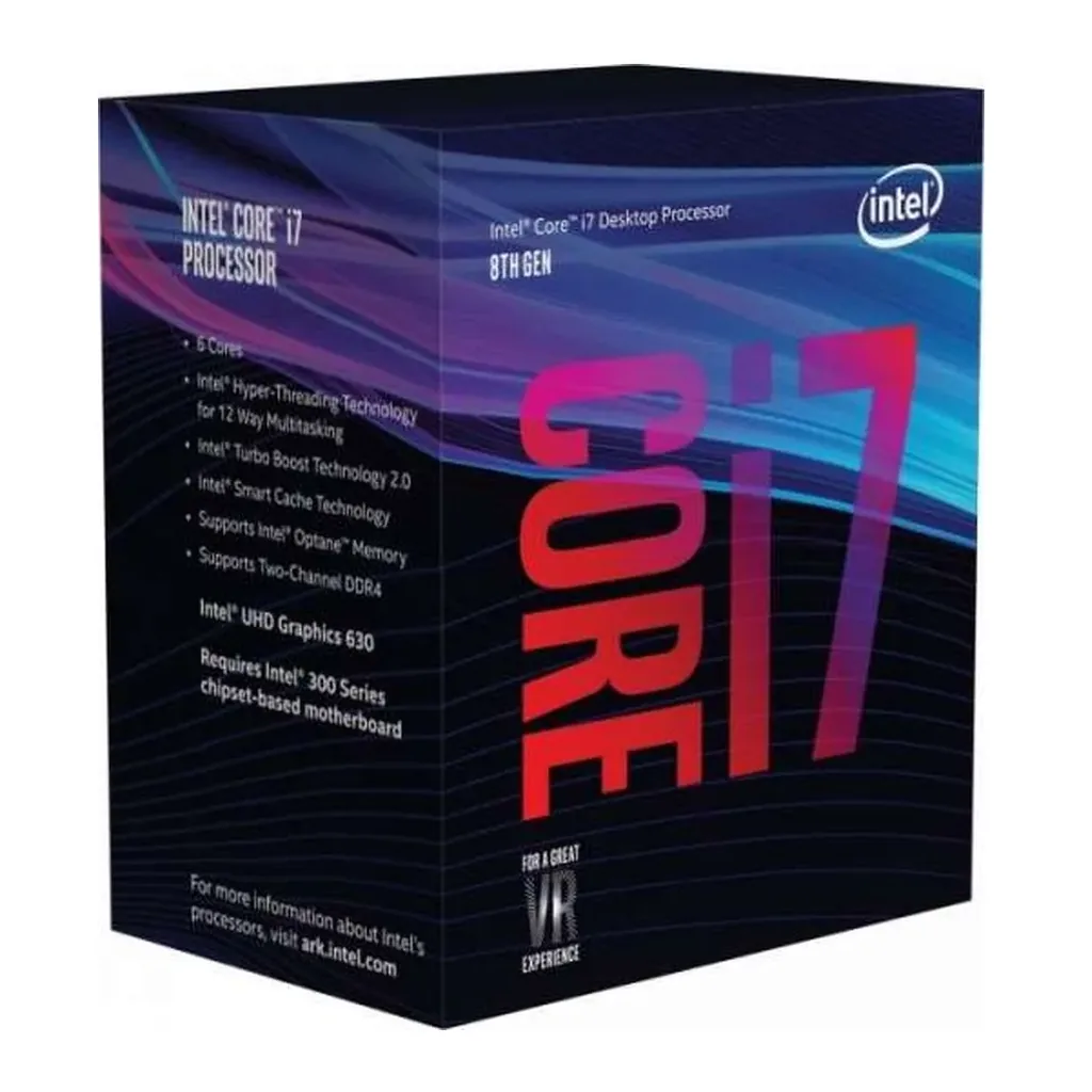 Intel Core i7-8700K Coffee Lake 8th Gen 6-Core 3.7 GHz LGA1151 Intel UHD Graphics 630 Desktop Processor | BX80684I78700K – Gallery image 1 Intel Core i7-8700K Coffee Lake 8th Gen 6-Core 3.7 GHz LGA1151 Intel UHD Graphics 630 Desktop Processor | BX80684I78700K – Gallery image 1