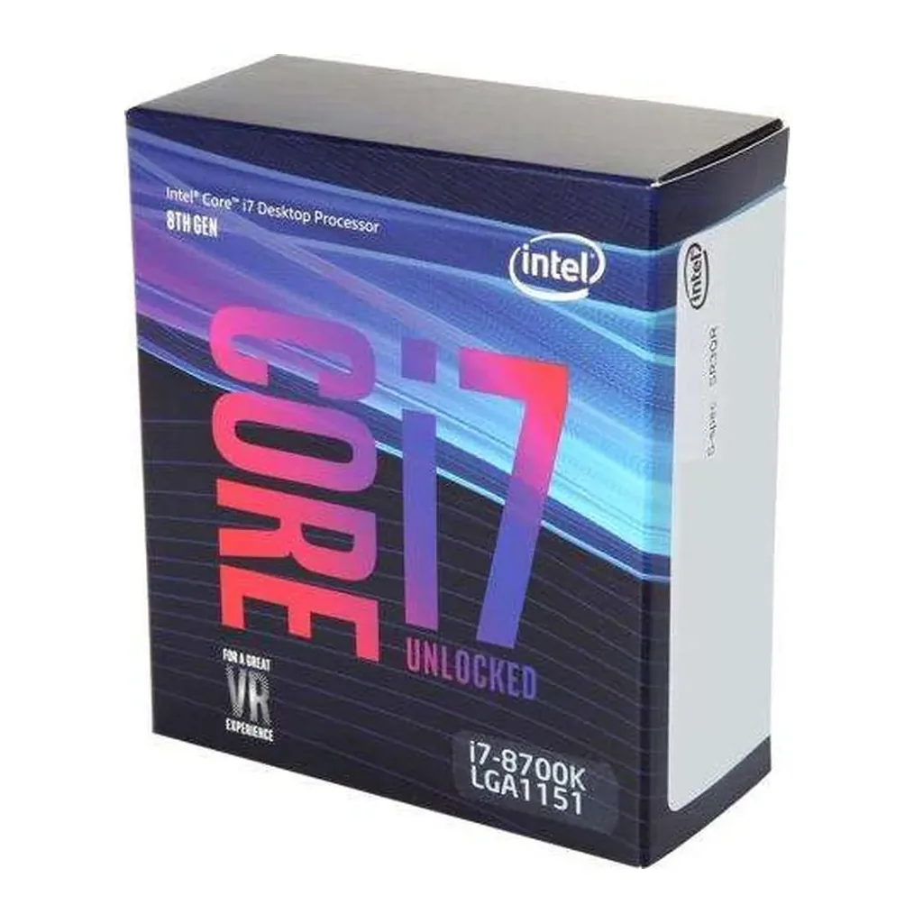 Intel Core i7-8700K Coffee Lake 8th Gen 6-Core 3.7 GHz LGA1151 Intel UHD Graphics 630 Desktop Processor | BX80684I78700K – Main image Intel Core i7-8700K Coffee Lake 8th Gen 6-Core 3.7 GHz LGA1151 Intel UHD Graphics 630 Desktop Processor | BX80684I78700K – Main image