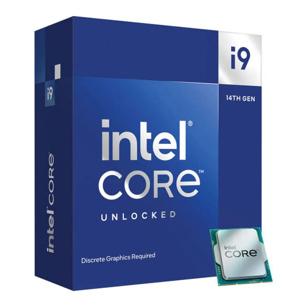 Intel Core i9 14900KF 3.2GHz 24-Core LGA 1700 14th Gen Processor, 24 Cores & 32 Threads, 36MB Cache Memory, 6GHz MaxTurbo Frequency, Dual-CH DDR5-5600 Memory / 192GB Max – Main image Intel Core i9 14900KF 3.2GHz 24-Core LGA 1700 14th Gen Processor, 24 Cores & 32 Threads, 36MB Cache Memory, 6GHz MaxTurbo Frequency, Dual-CH DDR5-5600 Memory / 192GB Max – Main image