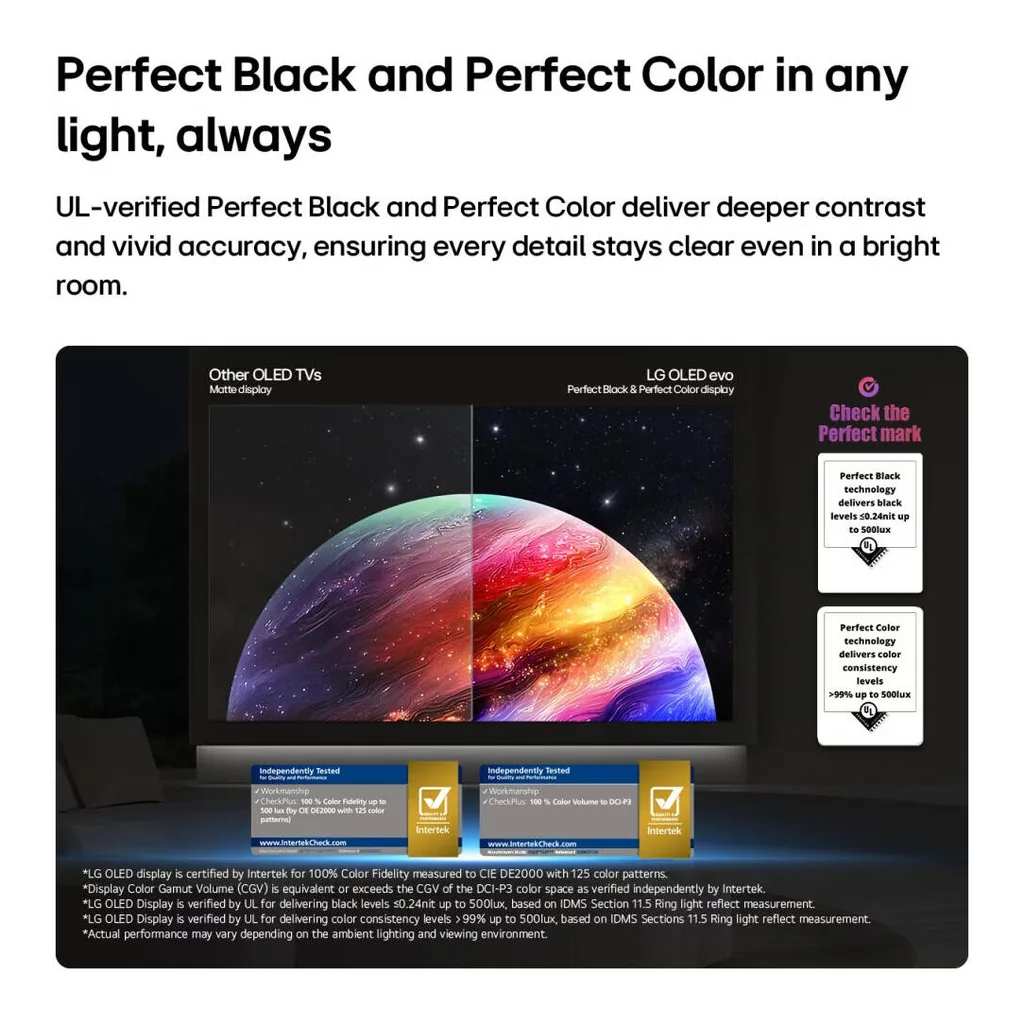 LG OLED evo AI Smart TV, 55" 4k OLED Display, Alpha 11 AI Processor Gen3, Up to 165Hz, AI HDR Remastering, webOS, AI Picture Pro Upscales, Google Gemini & Microsoft Copilot, Black – Gallery image 5 LG OLED evo AI Smart TV, 55" 4k OLED Display, Alpha 11 AI Processor Gen3, Up to 165Hz, AI HDR Remastering, webOS, AI Picture Pro Upscales, Google Gemini & Microsoft Copilot, Black – Gallery image 5