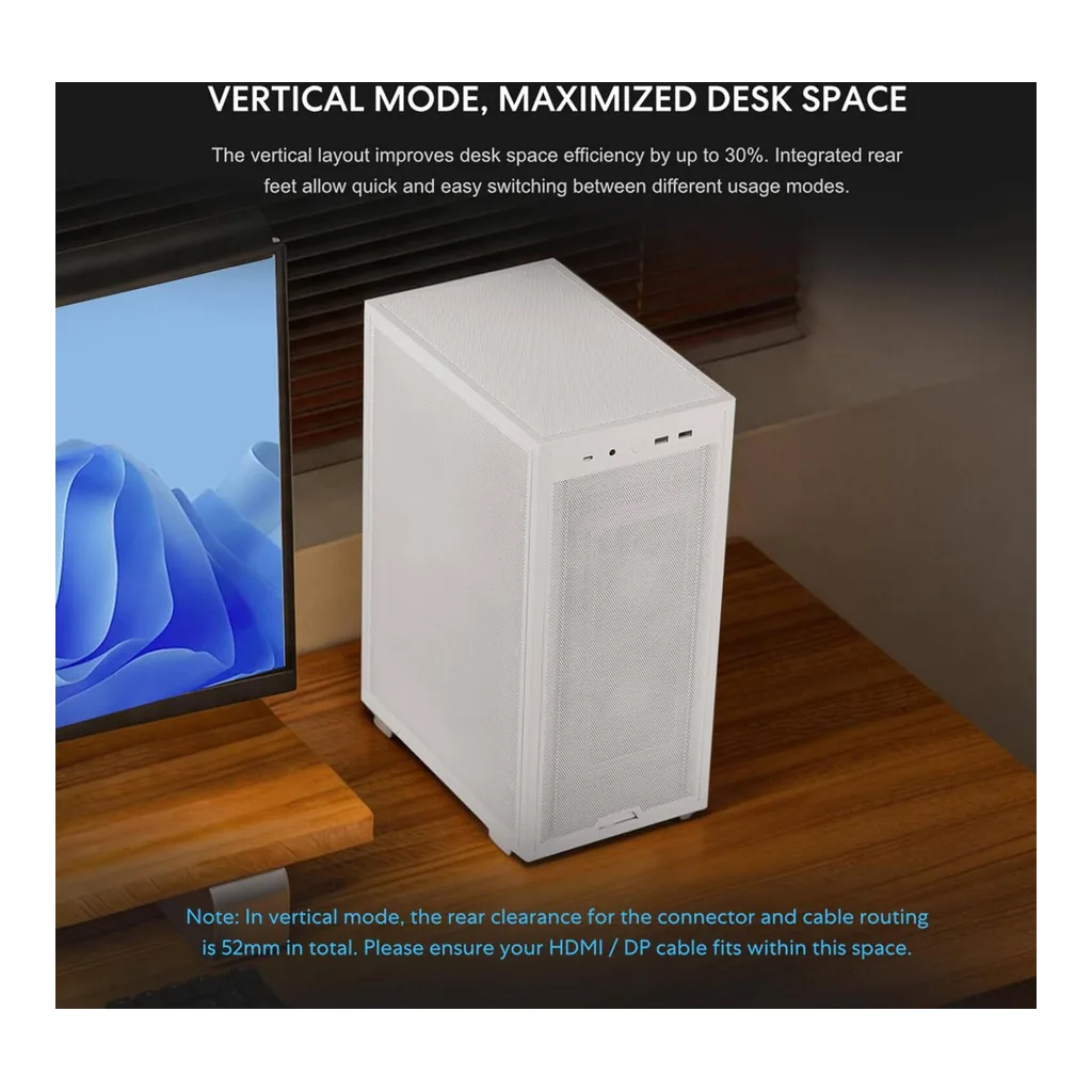 Lian-Li B4-mATX Mesh Computer Case, 2x 120mm Pre-installed Fans, Supports 360mm Radiator, 140mm ATX PSU, Steel Material, Magnetic Filter, White | B4W – Gallery image 10 Lian-Li B4-mATX Mesh Computer Case, 2x 120mm Pre-installed Fans, Supports 360mm Radiator, 140mm ATX PSU, Steel Material, Magnetic Filter, White | B4W – Gallery image 10