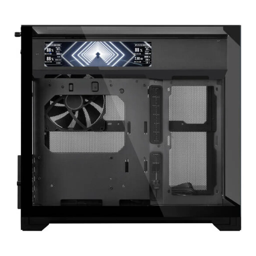 Lian-Li O11 VISION-M Digital M-ATX Computer Case, 9.2" IPS LCD Display, 1x 140mm Pre-Installed Fan, 360mm Radiator Support, 5 Expansion Slot, Removable Bottom Dust Tray, Black | O11VMDX – Gallery image 2 Lian-Li O11 VISION-M Digital M-ATX Computer Case, 9.2" IPS LCD Display, 1x 140mm Pre-Installed Fan, 360mm Radiator Support, 5 Expansion Slot, Removable Bottom Dust Tray, Black | O11VMDX – Gallery image 2