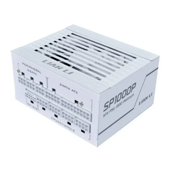 Lian Li SP1000P Platinum Fully Modular Power Supply, 1000W Power, 80 PLUS Platinum Efficiency, 92mm FDB Smart Fan, Japanese Rubycon 105°C Capacitors, SFX Form Factor, ATX 3.1, White | SP1000P – Main image Lian Li SP1000P Platinum Fully Modular Power Supply, 1000W Power, 80 PLUS Platinum Efficiency, 92mm FDB Smart Fan, Japanese Rubycon 105°C Capacitors, SFX Form Factor, ATX 3.1, White | SP1000P – Main image