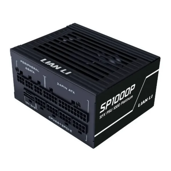 Lian Li SP1000P Platinum Fully Modular Power Supply, 1000W Power, 80 PLUS Platinum Efficiency, 92mm FDB Smart Fan, Japanese Rubycon 105°C Capacitors, SFX Form Factor, ATX 3.1, Black | SP1000P – Main image Lian Li SP1000P Platinum Fully Modular Power Supply, 1000W Power, 80 PLUS Platinum Efficiency, 92mm FDB Smart Fan, Japanese Rubycon 105°C Capacitors, SFX Form Factor, ATX 3.1, Black | SP1000P – Main image