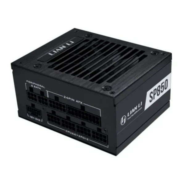 Lian-Li SP850 V2 Gold Fully Modular SFX Power Supply, 850W Power, 80 PLUS Gold Efficiency, ATX 3.1 & PCIe 5.0 Ready, Japanese Electrolytic Capacitors, 92mm FDB Fan, Black | G9P.SP0850G.B000.UK – Main image Lian-Li SP850 V2 Gold Fully Modular SFX Power Supply, 850W Power, 80 PLUS Gold Efficiency, ATX 3.1 & PCIe 5.0 Ready, Japanese Electrolytic Capacitors, 92mm FDB Fan, Black | G9P.SP0850G.B000.UK – Main image