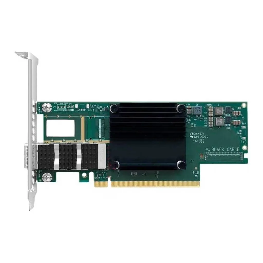 Mellanox MCX653105A-ECAT ConnectX-6 InfiniBand/Ethernet Adapter Card, 100Gb/s (HDR100, EDR IB and 100GbE), Single-Port QSFP56, PCIe3.0/4.0 x16, Tall Bracket | MCX653105A-ECAT – Main image Mellanox MCX653105A-ECAT ConnectX-6 InfiniBand/Ethernet Adapter Card, 100Gb/s (HDR100, EDR IB and 100GbE), Single-Port QSFP56, PCIe3.0/4.0 x16, Tall Bracket | MCX653105A-ECAT – Main image