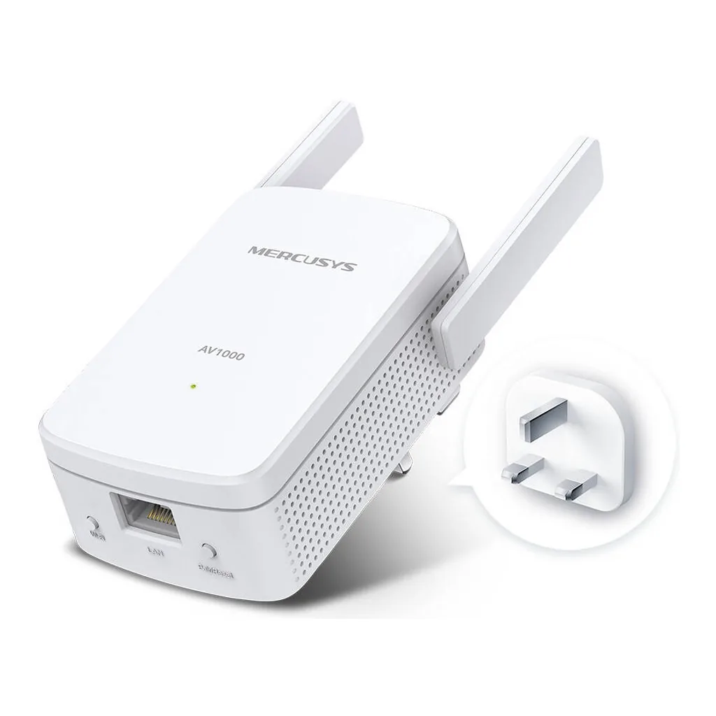 Mercusys MP510 Kit AV1000 Gigabit Powerline Wi-Fi Kit, 1000Mbps Powerline, 300Mbps Wi-Fi 4, HomePlug AV2, 1x Gigabit Port, Wi-Fi Clone, WPS, 128-Bit AES, 300M Range, Plug & Play | MP510 KIT – Gallery image 1 Mercusys MP510 Kit AV1000 Gigabit Powerline Wi-Fi Kit, 1000Mbps Powerline, 300Mbps Wi-Fi 4, HomePlug AV2, 1x Gigabit Port, Wi-Fi Clone, WPS, 128-Bit AES, 300M Range, Plug & Play | MP510 KIT – Gallery image 1