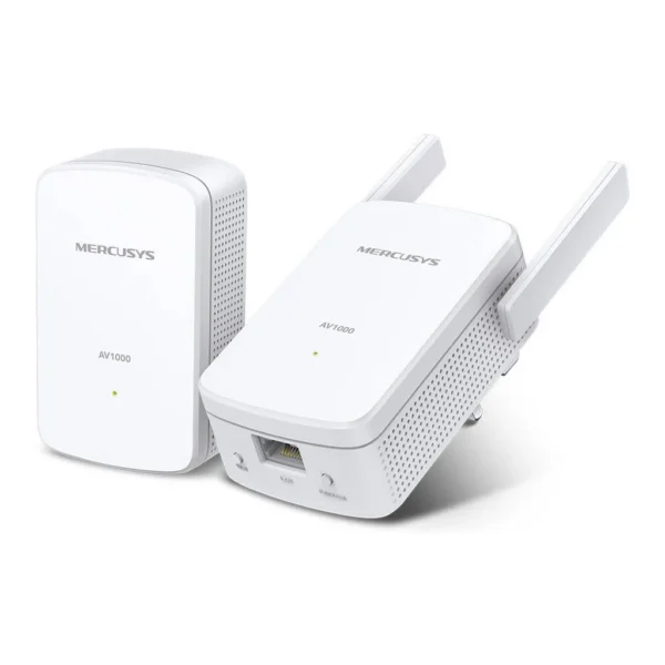 Mercusys MP510 Kit AV1000 Gigabit Powerline Wi-Fi Kit, 1000Mbps Powerline, 300Mbps Wi-Fi 4, HomePlug AV2, 1x Gigabit Port, Wi-Fi Clone, WPS, 128-Bit AES, 300M Range, Plug & Play | MP510 KIT – Main image Mercusys MP510 Kit AV1000 Gigabit Powerline Wi-Fi Kit, 1000Mbps Powerline, 300Mbps Wi-Fi 4, HomePlug AV2, 1x Gigabit Port, Wi-Fi Clone, WPS, 128-Bit AES, 300M Range, Plug & Play | MP510 KIT – Main image