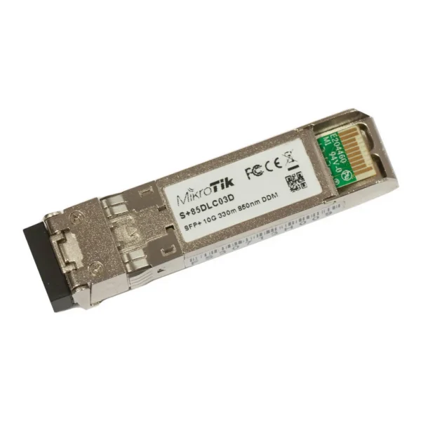 MikroTik S+85DLC03D SFP+ (10Gbit), 300m, Multi Mode, 850nm Wavelength, Dual LC UPC | S+85DLC03D – Main image MikroTik S+85DLC03D SFP+ (10Gbit), 300m, Multi Mode, 850nm Wavelength, Dual LC UPC | S+85DLC03D – Main image
