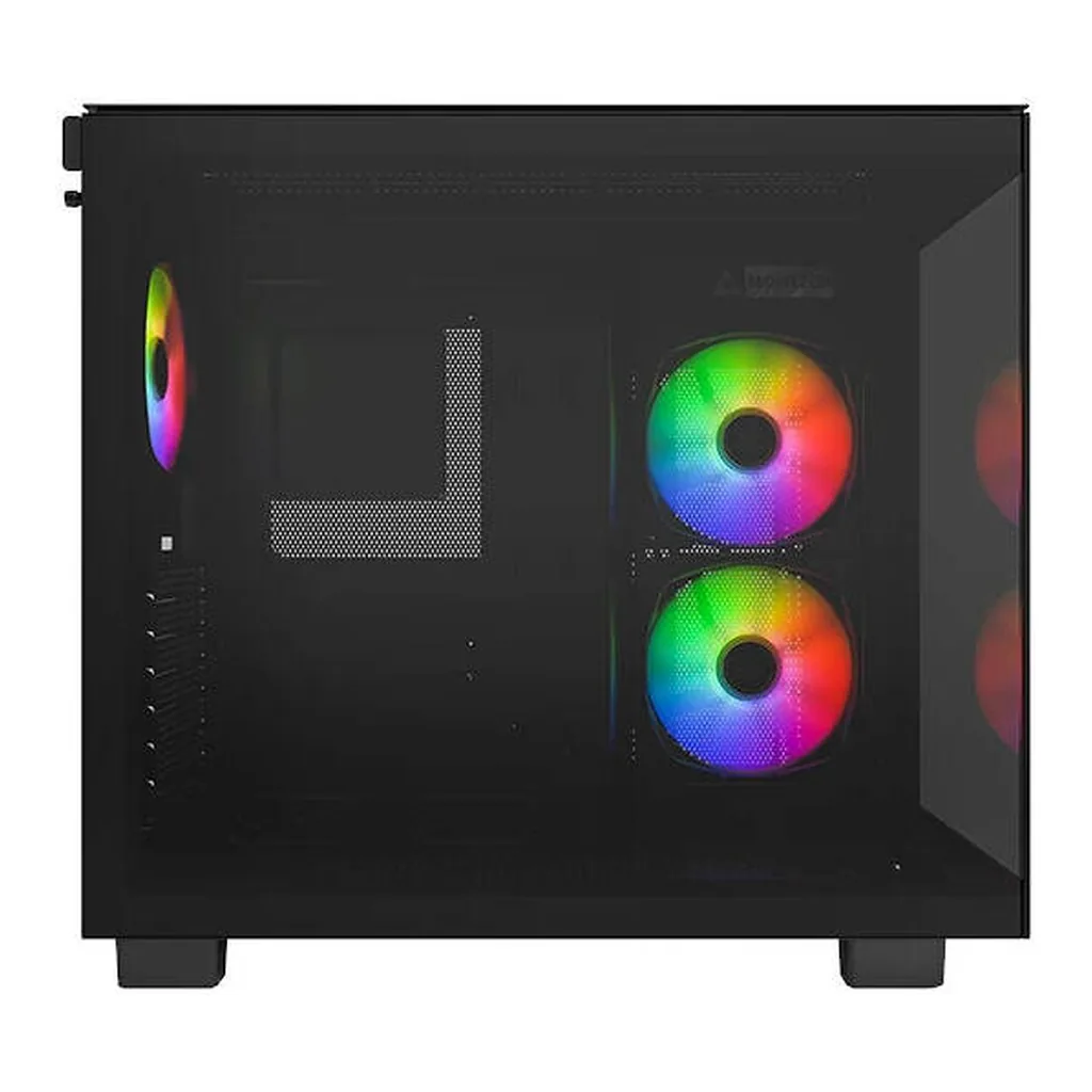 Montech KING 65 PRO ATX Computer Case, 3x ARGB PWM Pre-Installed Fans, Up to 360mm Radiator Support, 9x Fan Support, Flat Glass & Tinted Panel, Black | KING-65-PRO-BLACK – Gallery image 4 Montech KING 65 PRO ATX Computer Case, 3x ARGB PWM Pre-Installed Fans, Up to 360mm Radiator Support, 9x Fan Support, Flat Glass & Tinted Panel, Black | KING-65-PRO-BLACK – Gallery image 4