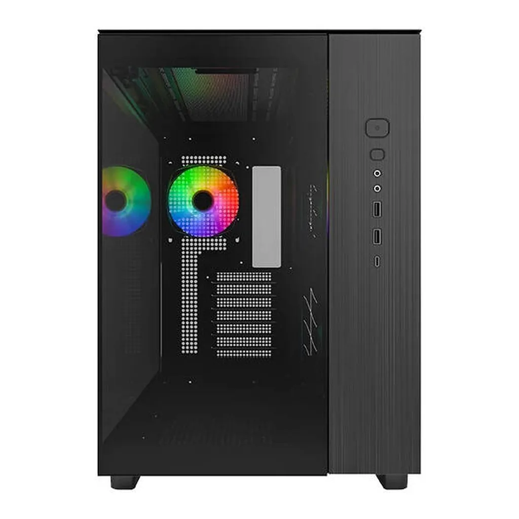 Montech KING 65 PRO ATX Computer Case, 3x ARGB PWM Pre-Installed Fans, Up to 360mm Radiator Support, 9x Fan Support, Flat Glass & Tinted Panel, Black | KING-65-PRO-BLACK – Gallery image 5 Montech KING 65 PRO ATX Computer Case, 3x ARGB PWM Pre-Installed Fans, Up to 360mm Radiator Support, 9x Fan Support, Flat Glass & Tinted Panel, Black | KING-65-PRO-BLACK – Gallery image 5