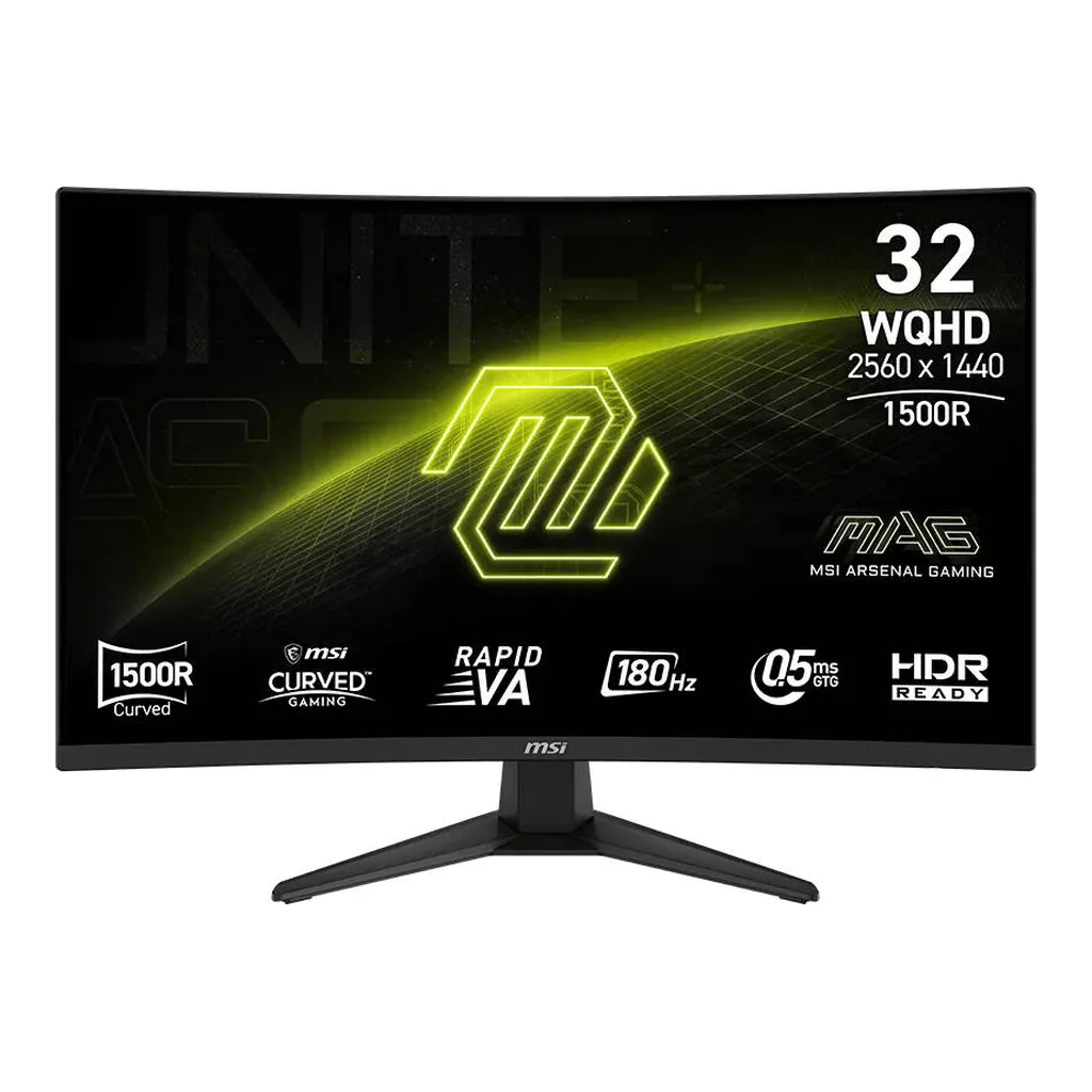 MSI MAG 321CQF E18 31.5-inch WQHD 180Hz Curved Gaming Monitor – Main image MSI MAG 321CQF E18 31.5-inch WQHD 180Hz Curved Gaming Monitor – Main image