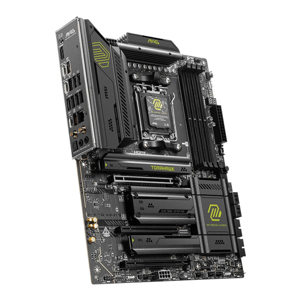 MSI MAG X870E Tomahawk WiFi AM5 ATX Motherboard, AMD X870E Chipset, 4x DDR5 UDIMM Slots, Up to 256GB Max Memory, 3x PCI-E x16 Slots, 4x M.2 Storage, WiFi & BT Connectivity | 911-7E59-006 – Gallery image 3 MSI MAG X870E Tomahawk WiFi AM5 ATX Motherboard, AMD X870E Chipset, 4x DDR5 UDIMM Slots, Up to 256GB Max Memory, 3x PCI-E x16 Slots, 4x M.2 Storage, WiFi & BT Connectivity | 911-7E59-006 – Gallery image 3