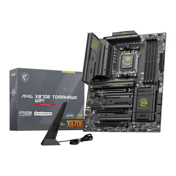 MSI MAG X870E Tomahawk WiFi AM5 ATX Motherboard, AMD X870E Chipset, 4x DDR5 UDIMM Slots, Up to 256GB Max Memory, 3x PCI-E x16 Slots, 4x M.2 Storage, WiFi & BT Connectivity | 911-7E59-006 – Main image MSI MAG X870E Tomahawk WiFi AM5 ATX Motherboard, AMD X870E Chipset, 4x DDR5 UDIMM Slots, Up to 256GB Max Memory, 3x PCI-E x16 Slots, 4x M.2 Storage, WiFi & BT Connectivity | 911-7E59-006 – Main image