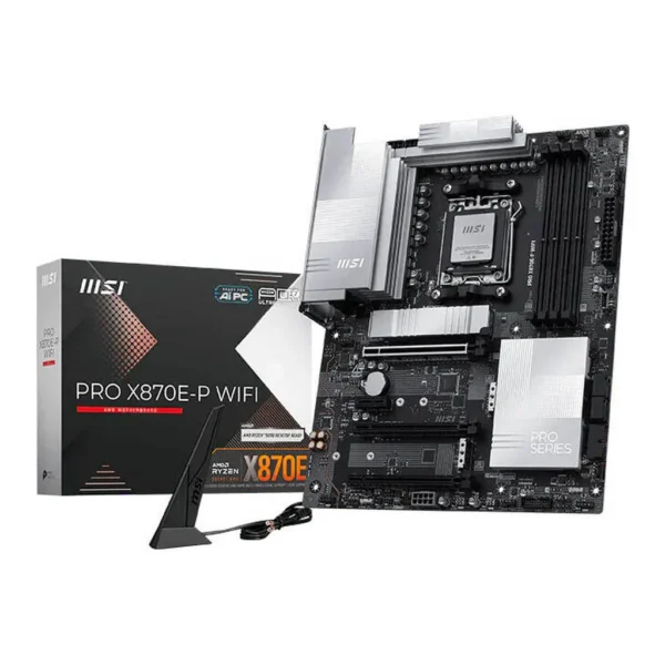 MSI PRO X870E-P WIFI ATX AM5 Motherboard, AMD X870E Chipset, 4x DDR5 UDIMM Slots, 256GB Max Memory, 3x PCI-E x16 Slot, 3x M.2 Slots, WiFi & Bluetooth Connectivity | 911-7E70-014 – Main image MSI PRO X870E-P WIFI ATX AM5 Motherboard, AMD X870E Chipset, 4x DDR5 UDIMM Slots, 256GB Max Memory, 3x PCI-E x16 Slot, 3x M.2 Slots, WiFi & Bluetooth Connectivity | 911-7E70-014 – Main image