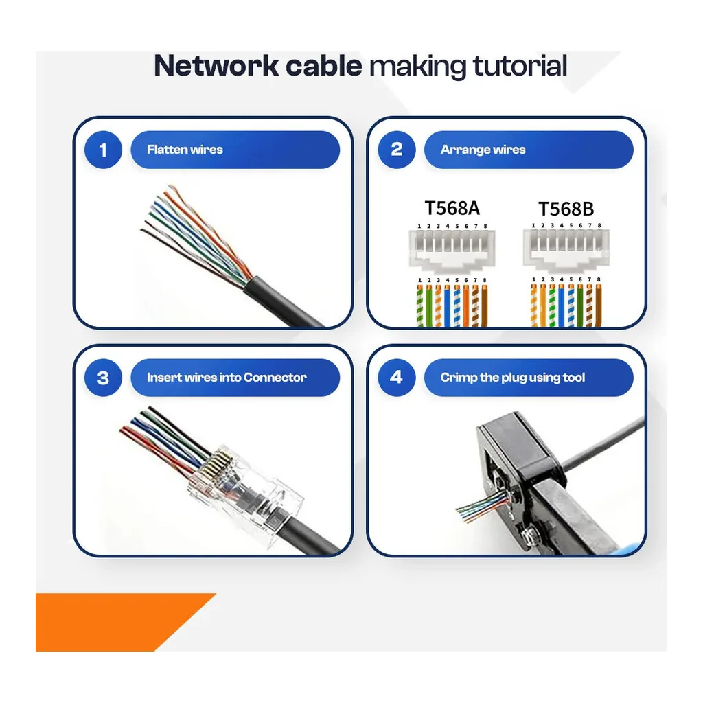 NEXUS RJ45 CAT6A SFTP and FTP Connector Plug 100-Pack 8P8C Pass-Through Ethernet Cable Connectors Shielded Modular Plugs Gold-Plated Contacts for 10 Gbps Network Installations (RJ45 FTP, 100 Pack) – Gallery image 1 NEXUS RJ45 CAT6A SFTP and FTP Connector Plug 100-Pack 8P8C Pass-Through Ethernet Cable Connectors Shielded Modular Plugs Gold-Plated Contacts for 10 Gbps Network Installations (RJ45 FTP, 100 Pack) – Gallery image 1