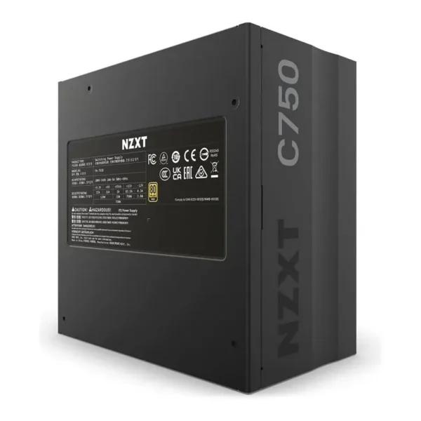 NZXT C750 Fully Modular 750W ATX Power Supply, 80+ Gold Certified, 135mm Fluid-dynamic Fan, 93.02 CFM Airflow, 44.5 dBA Max Noise, Zero RPM Fan Mode, Black | PA-7G1BB-UK – Main image NZXT C750 Fully Modular 750W ATX Power Supply, 80+ Gold Certified, 135mm Fluid-dynamic Fan, 93.02 CFM Airflow, 44.5 dBA Max Noise, Zero RPM Fan Mode, Black | PA-7G1BB-UK – Main image