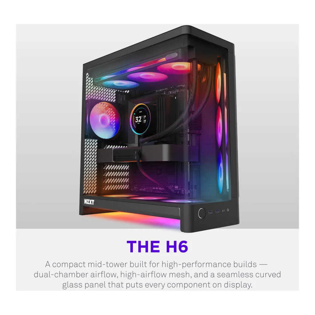 NZXT H6 Compact Dual-Chamber Case – Gallery image 1 NZXT H6 Compact Dual-Chamber Case – Gallery image 1