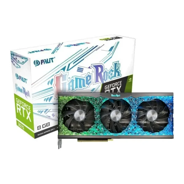 Palit GeForce RTX 3070 GameRock, 8GB GPU, 5888 x CUDA, 14 Gbps, GDDR6, 256 bit, PCI Express 4.0 x16, Gaming Graphics Card | NE63070019P2-1040G NON LHR – Main image Palit GeForce RTX 3070 GameRock, 8GB GPU, 5888 x CUDA, 14 Gbps, GDDR6, 256 bit, PCI Express 4.0 x16, Gaming Graphics Card | NE63070019P2-1040G NON LHR – Main image