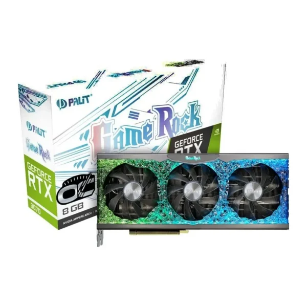 Palit GeForce RTX 3070 GameRock 8GB OC GPU, 14 Gbps, GDDR6, 256 bit, PCI Express 4.0 x16 slot, Gaming Graphics Card (LHR) | NE63070H19P2-1040G – Main image Palit GeForce RTX 3070 GameRock 8GB OC GPU, 14 Gbps, GDDR6, 256 bit, PCI Express 4.0 x16 slot, Gaming Graphics Card (LHR) | NE63070H19P2-1040G – Main image