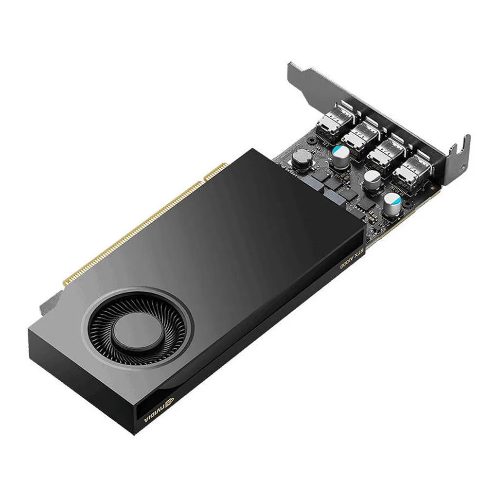 PNY NVIDIA RTX A1000 Graphics Card, 8GB GDDR6 128-Bit Memory, 2304 CUDA Cores, 192 GB/sec Memory Bandwidth, PCI Express 4.0, Black | VCNRTXA1000-SB – Gallery image 2 PNY NVIDIA RTX A1000 Graphics Card, 8GB GDDR6 128-Bit Memory, 2304 CUDA Cores, 192 GB/sec Memory Bandwidth, PCI Express 4.0, Black | VCNRTXA1000-SB – Gallery image 2