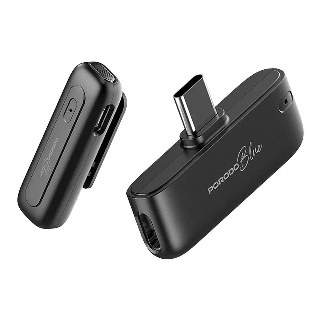 Porodo Blue ClipMic Pro Wireless Microphone, 2.4GHz, Omni-Directional, Noise-Canceling, 20Hz-20kHz, 10M Range, 6Hrs Battery, USB-C, Auto-Pairing, Plug & Play, 60mAh, Black | PBMX1CBK – Main image Porodo Blue ClipMic Pro Wireless Microphone, 2.4GHz, Omni-Directional, Noise-Canceling, 20Hz-20kHz, 10M Range, 6Hrs Battery, USB-C, Auto-Pairing, Plug & Play, 60mAh, Black | PBMX1CBK – Main image