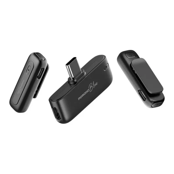 Porodo Blue Professional Dual Wireless Microphone, 2.4GHz, 2x Omni-Directional Mics, Noise-Canceling, 20Hz-20kHz, 10M Range, 6Hrs Battery, USB-C, Auto-Pairing, Plug & Play, Black | PBMX2CBK – Main image Porodo Blue Professional Dual Wireless Microphone, 2.4GHz, 2x Omni-Directional Mics, Noise-Canceling, 20Hz-20kHz, 10M Range, 6Hrs Battery, USB-C, Auto-Pairing, Plug & Play, Black | PBMX2CBK – Main image