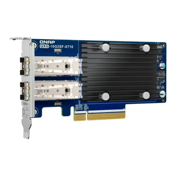 QNAP Dual-Port 10 GbE Network Expansion Card, 2 x 10G SFP+ Slots, Up to 20 Gb/s Total Throughput, PCIe 3.0 x8 Connection, 10Gbps/1Gbps Transmission Rates | QXG-10G2SF-X710 – Main image QNAP Dual-Port 10 GbE Network Expansion Card, 2 x 10G SFP+ Slots, Up to 20 Gb/s Total Throughput, PCIe 3.0 x8 Connection, 10Gbps/1Gbps Transmission Rates | QXG-10G2SF-X710 – Main image