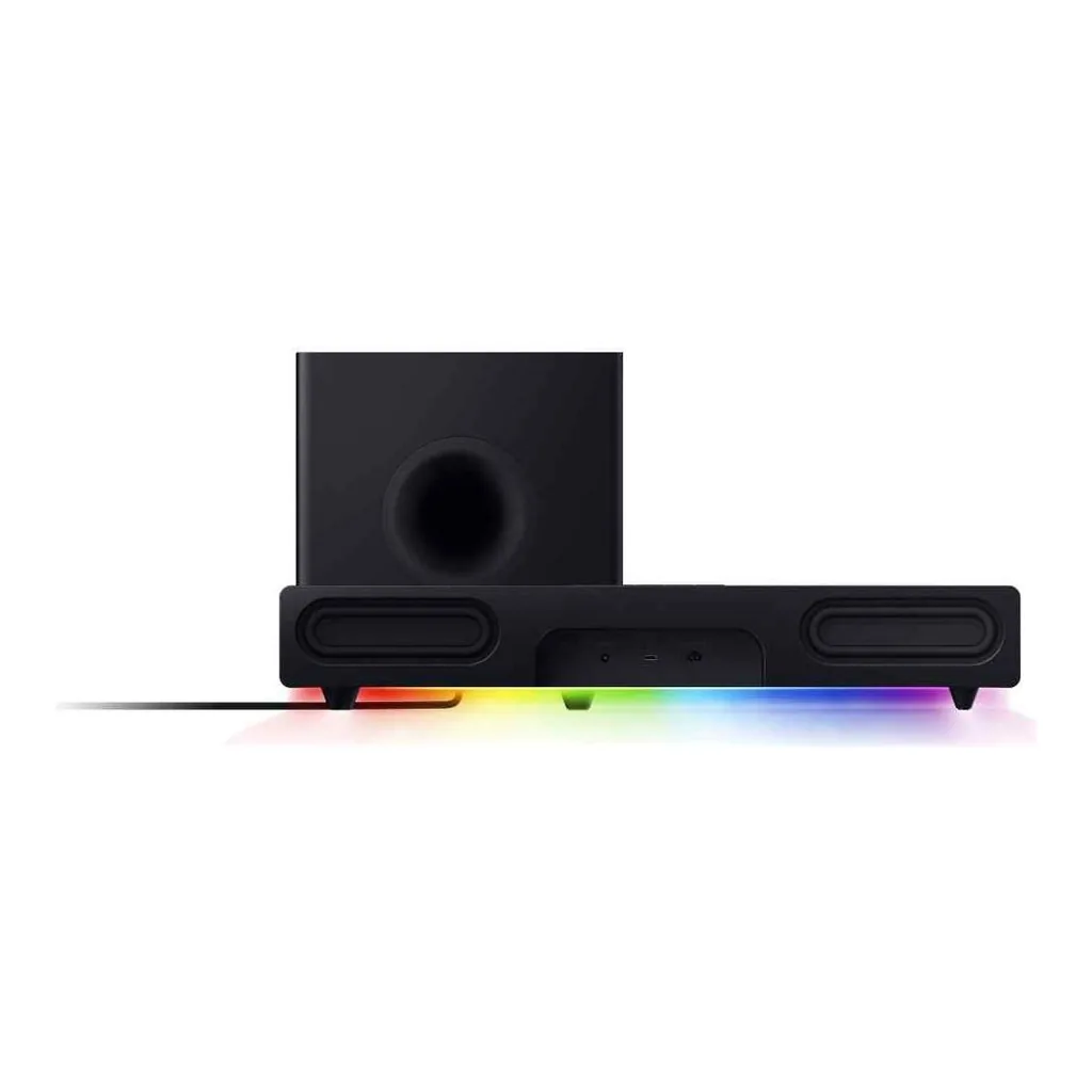 Razer Leviathan V2 PC Gaming Soundbar with Subwoofer, THX Spatial Audio, Compact Desktop Form Factor, 45 Hz-20 kHz Frequency Response, Bluetooth 5.2, USB Audio Input, Black | RZ05-03920100-R3G1 – Gallery image 3 Razer Leviathan V2 PC Gaming Soundbar with Subwoofer, THX Spatial Audio, Compact Desktop Form Factor, 45 Hz-20 kHz Frequency Response, Bluetooth 5.2, USB Audio Input, Black | RZ05-03920100-R3G1 – Gallery image 3
