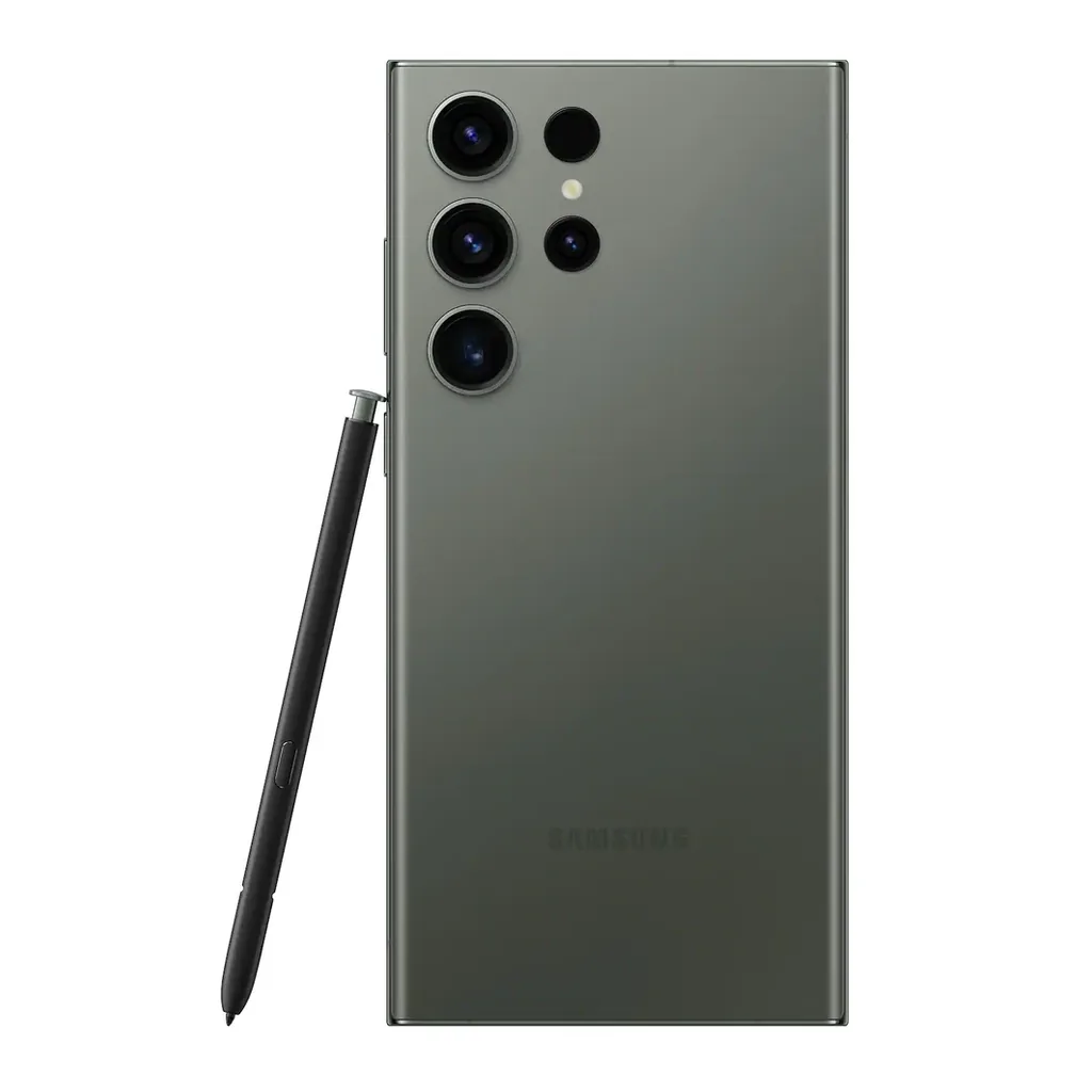 Samsung Galaxy S23 Ultra Green — Rear Rear of Samsung Galaxy S23 Ultra Green with S Pen